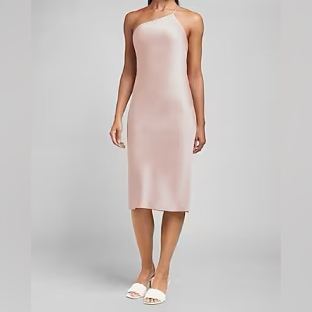 *NEW* Satin Cross Back One Shoulder Slip Dress